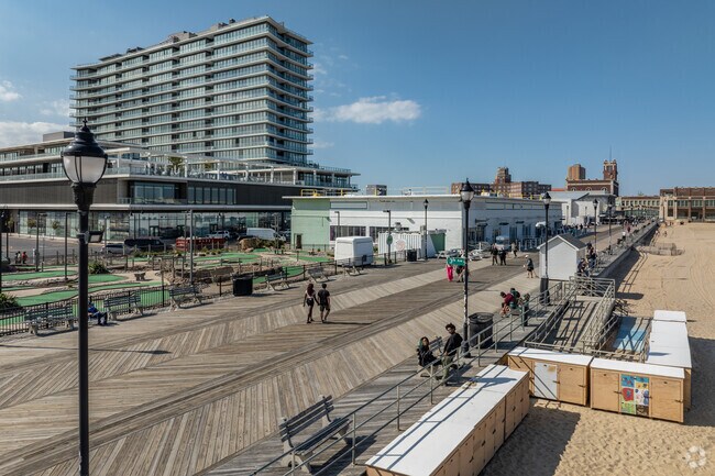 The Asbury Park boardwalk is right around the corner from Interlaken.