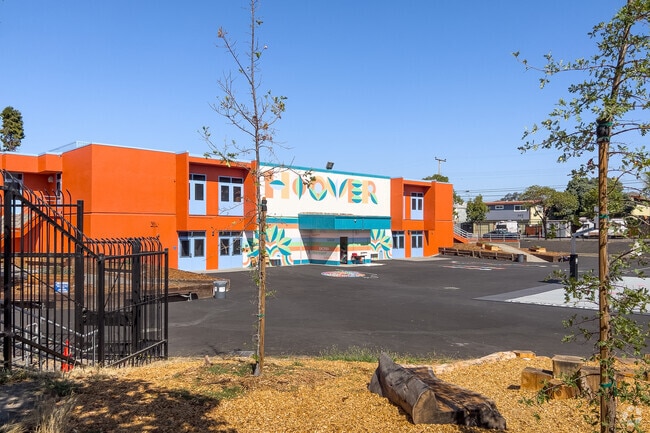 Hoover Elementary School near The Triangle has a large campus with extensive play areas.