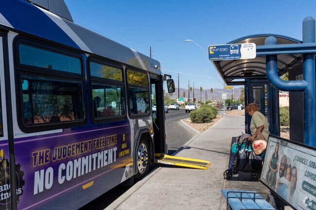 Sun Tran stops every few minutes along main roads surrounding Keeling.
