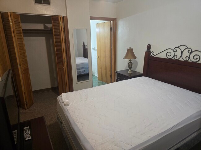 1st BEDROOM... LARGE CLOSET...BEAUTIFUL BED .... MIRROR DRESSER
