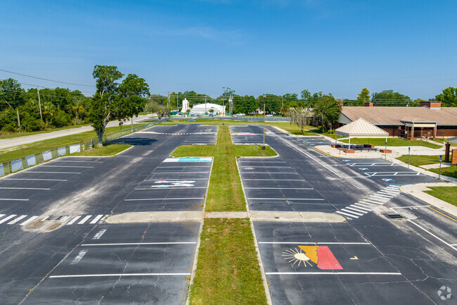 Parking for staff and visitors is abundant at Seven Springs Elementary in New Port Richey.