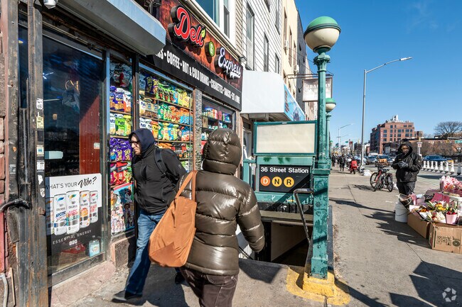 With express and local D, N and R trains, 36th Street is the only subway station in Sunset Park.