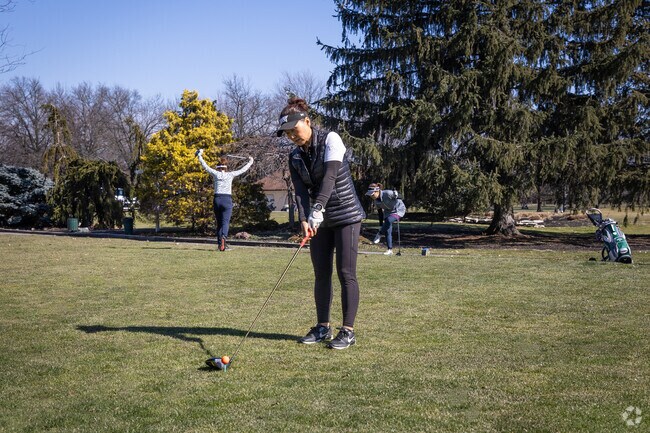 These ladies are teeing off at Liberty's Greencrest Golf Course.