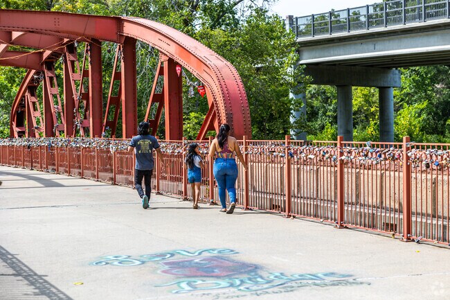 Residents love walking the Old Red Bridge in Minor Park.
