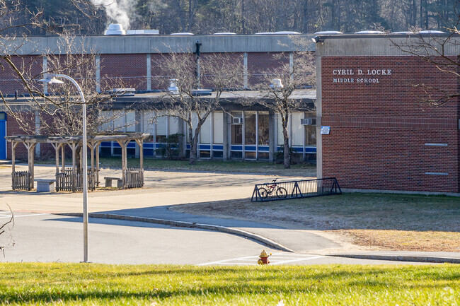 The entrance to the Locke Middle School in Billerica, MA.