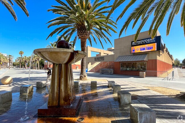 Clear Water Fountain at at San Jose State University in San Jose Sun neighborhood.