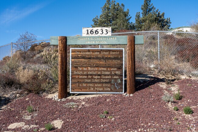 Hughes-Elizabeth Elementary is located at 16633 Elizabeth Lake Rd., Lake Hughes, CA 93532.