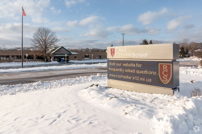 Hart Middle School signage.