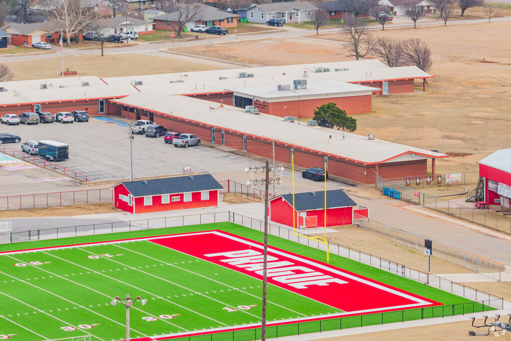 Prague High School offers sports field for children.