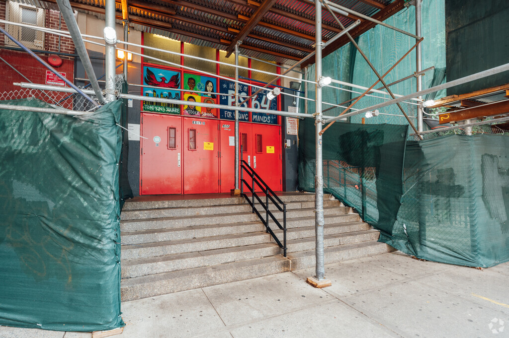 Tompkins Square Middle School is located on East 6th Street in Alphabet City.