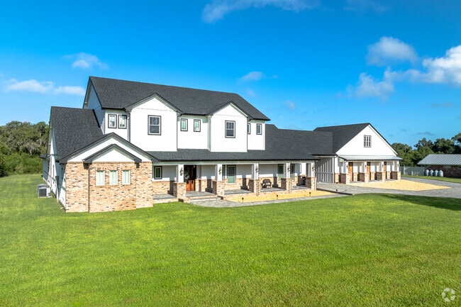 Newer homes often cover much more of their 2-acre lots, allowing ample space for large estates.