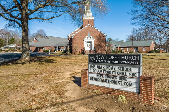 Moravian-Baywood's New Hope Church provides services to the local community.