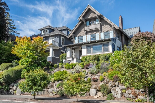Tudor-style homes are ubiquitous along the Portage Bay neighborhood streets.