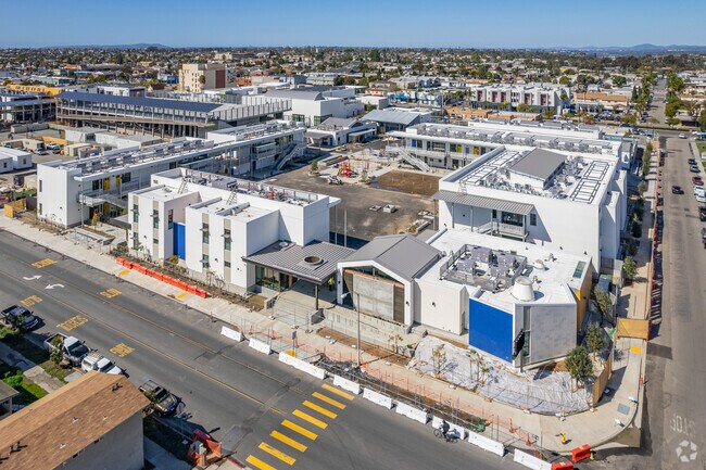 Wilson Middle School aerial view of entire school campus.