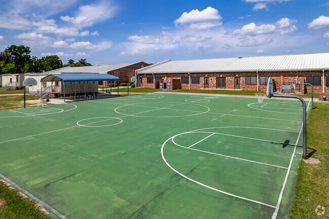 Students love to play hoops on the basketball courts at Saddlewood Elementary School.