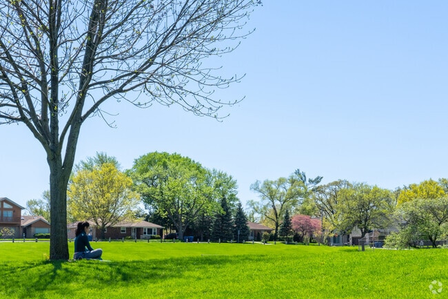 Take a moment to relax under the shade of a tree in Kasey Meadow Park.
