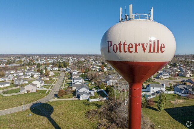 The Potterville neighborhood has a variety of suburban areas and wide open farm spaces.