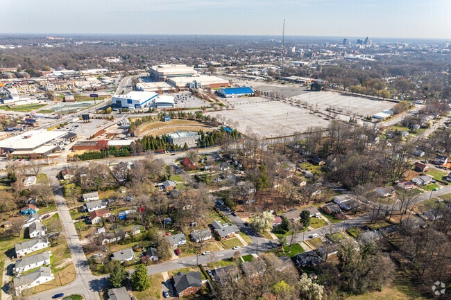 Rainbow-Meadowood lies south of the Greensboro Coliseum Complex.