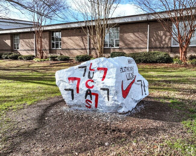 The spirit rock at Jackson Park Elementary School in Kannapolis.