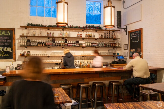 Locals enjoy cocktails at Ann Arbor Distilling Company in the North Area neighborhood.