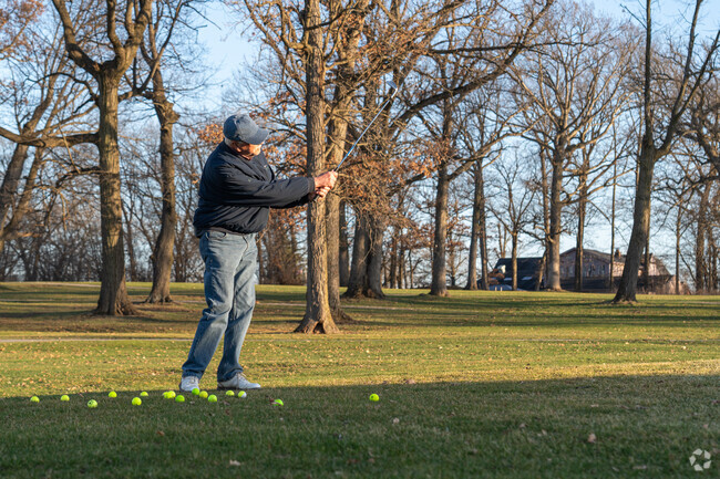 A player perfects his swing at the Lincoln Oaks Golf Course in Steger, IL.