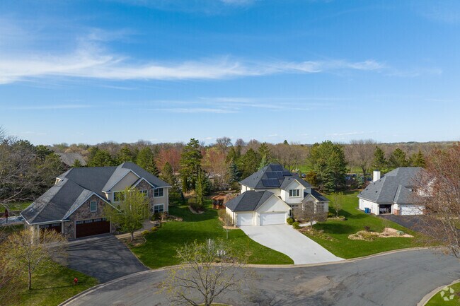 Contemporary houses in a cul-de-sac near the Mendakota Country Club.