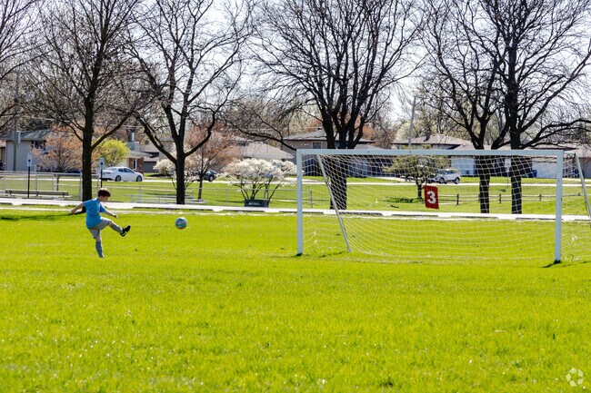 Apple Orchard Park offers soccer fields for locals of all ages to enjoy.