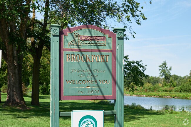 Incorporated in 1829, this signage welcomes people to Brockport, New York.