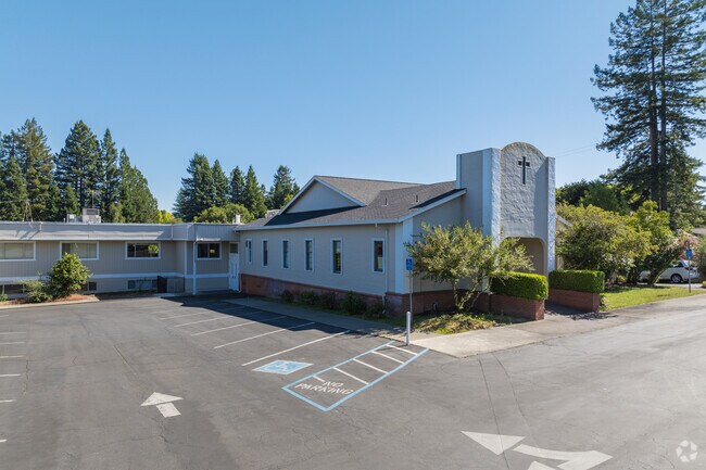 A student presents his history project to the class at Redwood Christian School.