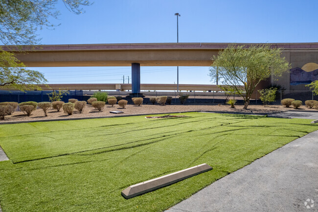 Coral Academy of Science Las Vegas Eastgate provides green spaces for students.