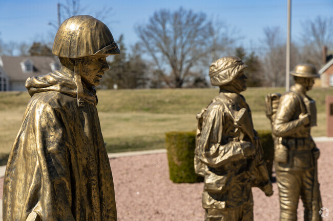 Pay your respects at Lakeview Park's war memorial in Waterloo, IL.