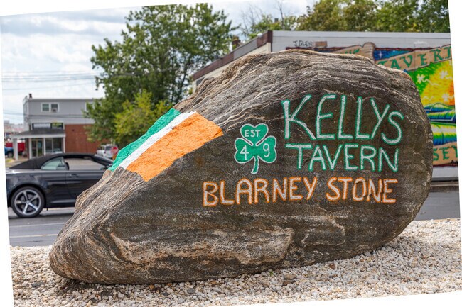 Kiss the Blarney Stone at Kelly's Tavern in  Neptune City.