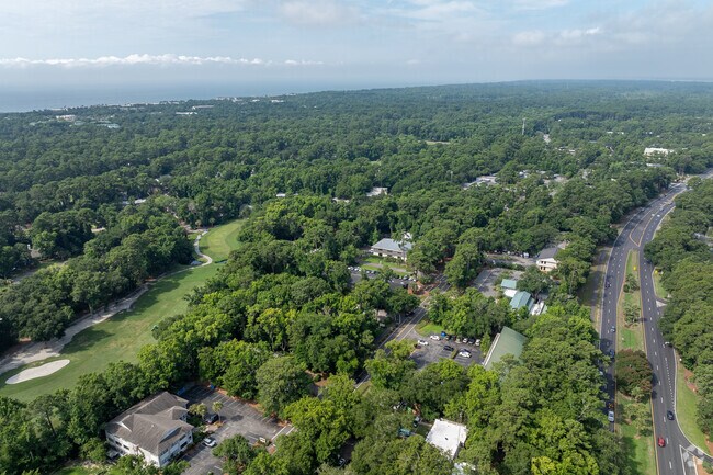Shipyard is bordered by the beach on one side and highway 278 on the other.