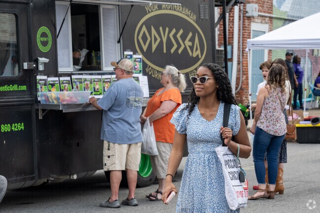 Local Madison residents enjoy eating and shopping at the Spring into Madison event.
