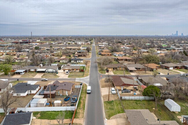 Hillcrest offers scenic aerial views of its tree-lined residential streets.