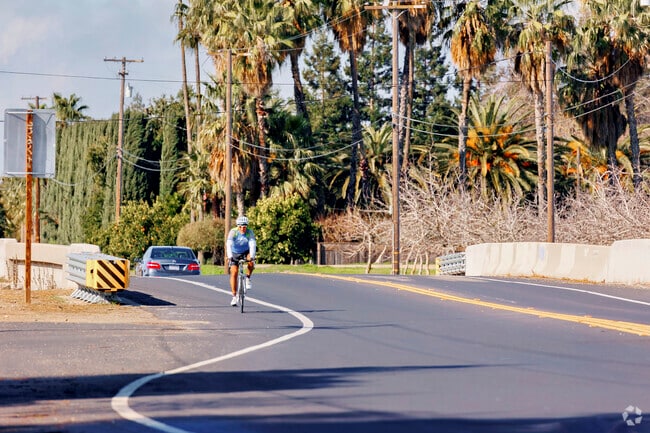 Bike along the streets of River Cove in Riverbank, California.