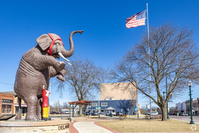 Visit Romeo the Killer Elephant representing Delavan's circus days in downtown Delavan.