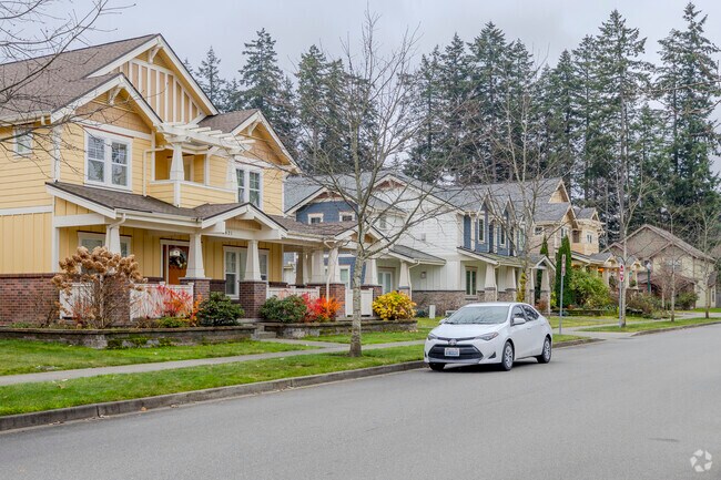 Colorful homes line the streets of Lacey WA area.