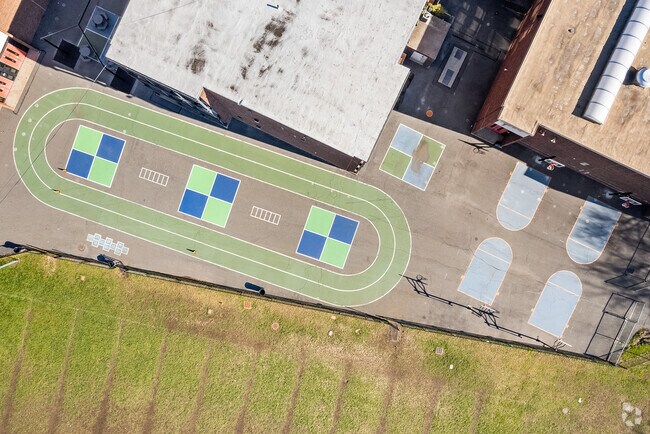 Students enjoy playing on the blacktop at Central Elementary School in Larchmont.