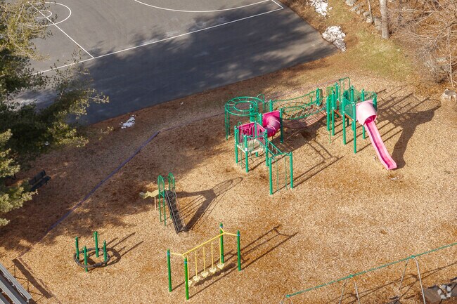 The playground at William E Sheehan in Westwood, MA.