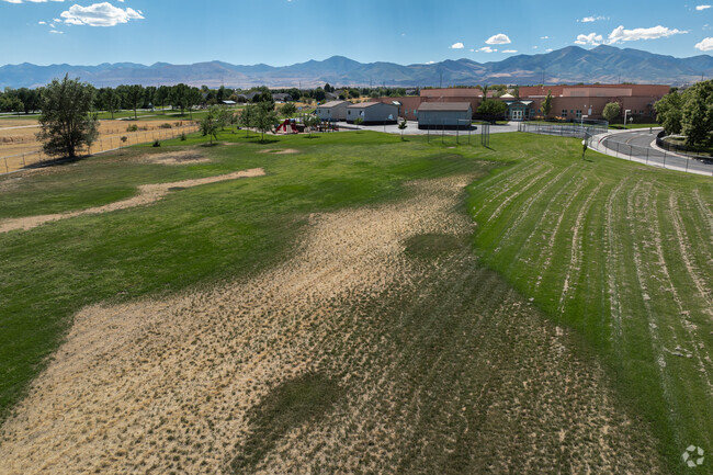 Hayden Peak Elementary School’s modern playground has a variety of equipment.