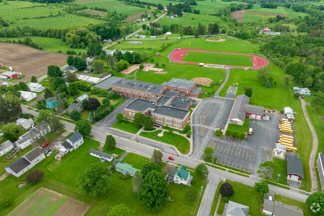 Deruyter High School and middle school are in the same building.