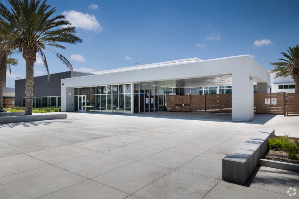 Modern administrative building located at the entrance to Liberty High School in Winchester.