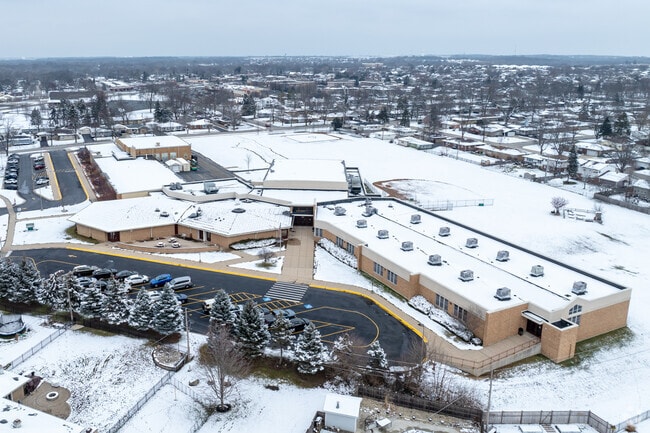 Kelvin Grove Jr High School has a large parking.