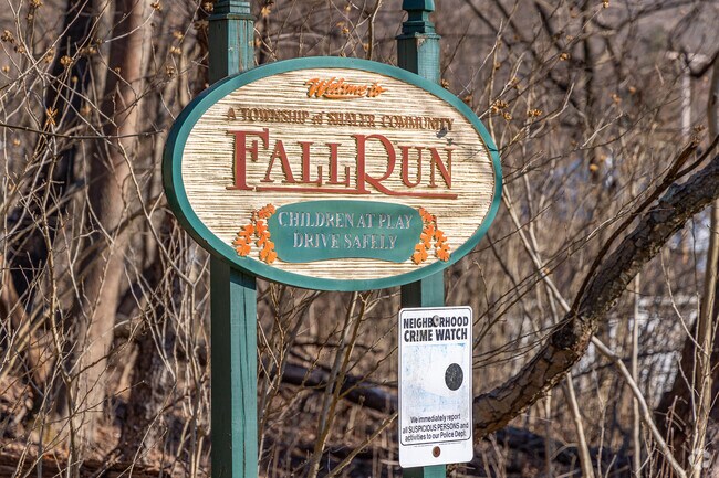 Fall Run Park is located near the neighborhood signage for Fall Run.
