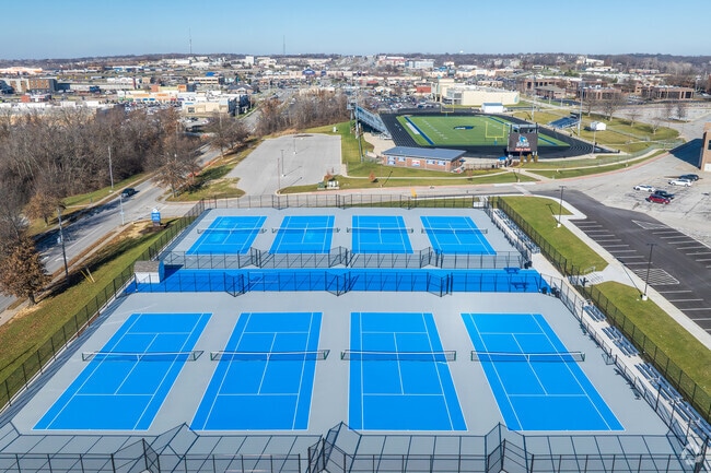 Liberty High School has recently constructed a new tennis complex.
