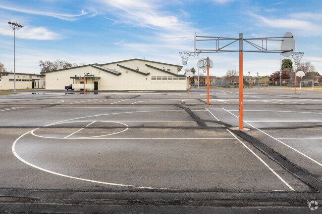 The basketball court at Yosemite Middle School in Fresno.