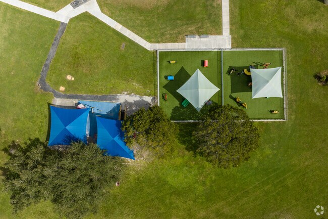 An over head view of Gloria Floyd Elementary School playground in Miami, FL.