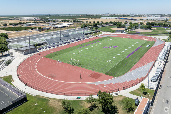 The football field at Duane E Furman High School in Madera.