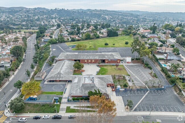 Aerial view of Diamond Point Elementary School in Diamond Bar